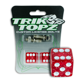 Dice License Bolt Red Glitter