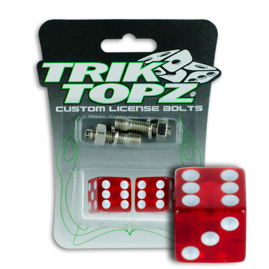 Dice License Bolt Clear Red