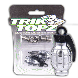 Hand Grenade-Chrome License Bolts (2 pack)-Item #8497